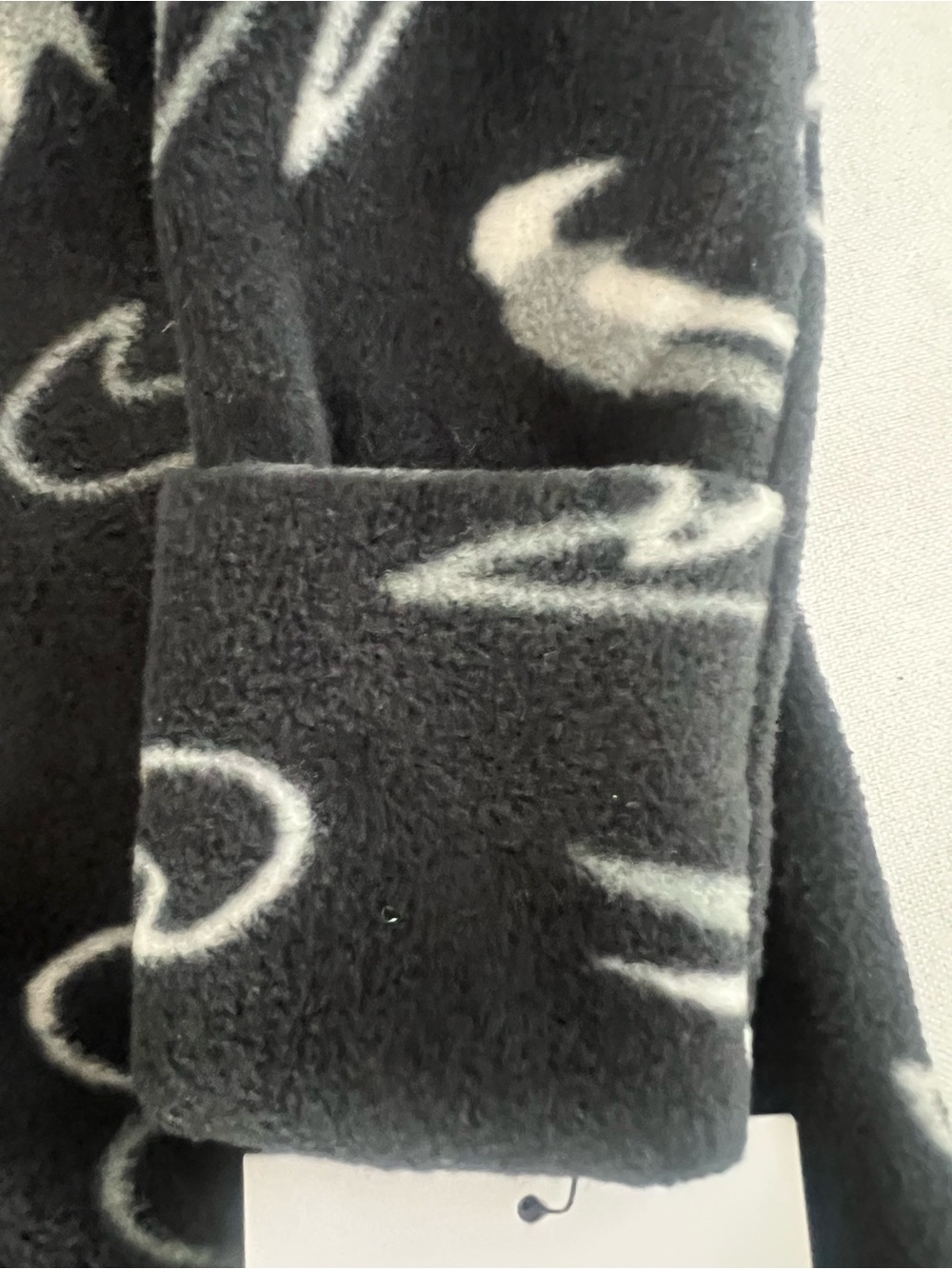 Nike Black Fleece Footed One-Piece with White Swoosh Print - Picture 4 of 6
